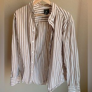 mens long sleeve striped button down